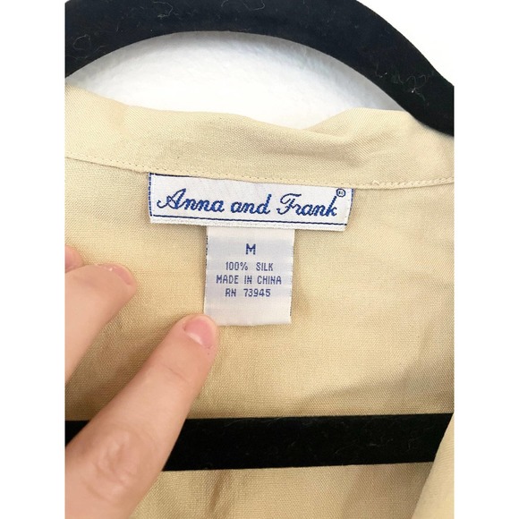 Anna and Frank Button Up Shirt, Womens, Silk, Yellow Cream - Picture 2 of 8